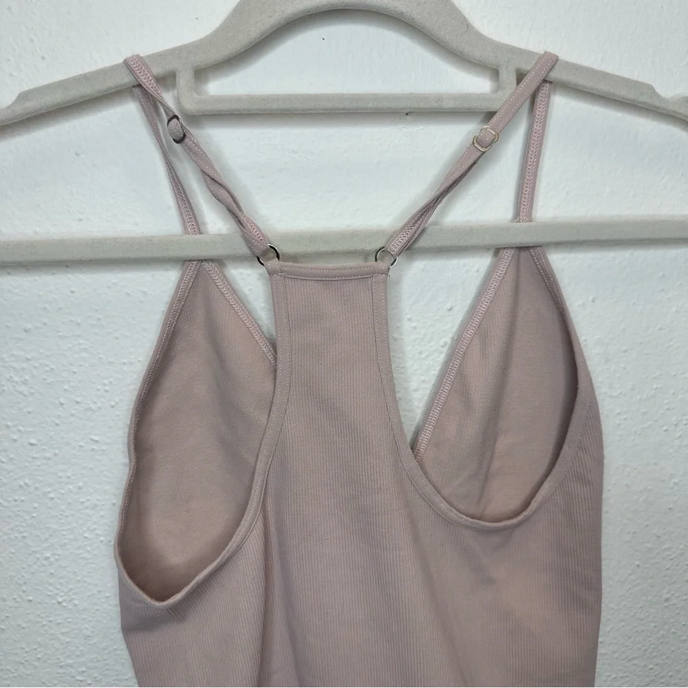 Free People Intimately Move Along Beige Ribbed Bodysuit Size XSmall/Small